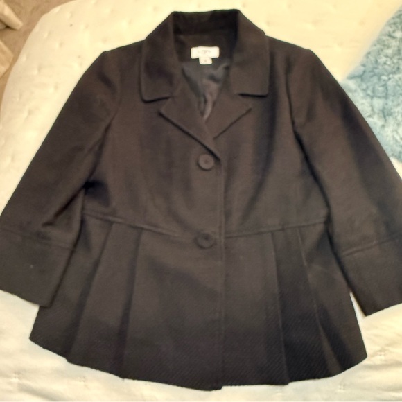 Ann Taylor Loft Petites Black Peplum Tweed Jacket Size 8P - Picture 6 of 7
